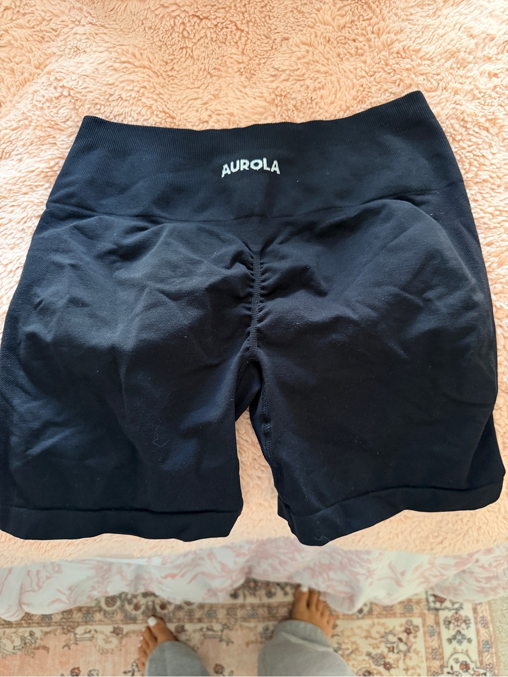 Aurora Seamless Black High-Rise Bike Shorts